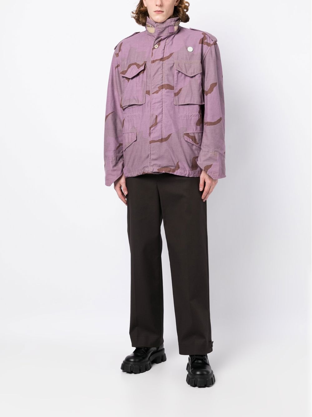 abstract-print cotton-blend jacket - 2
