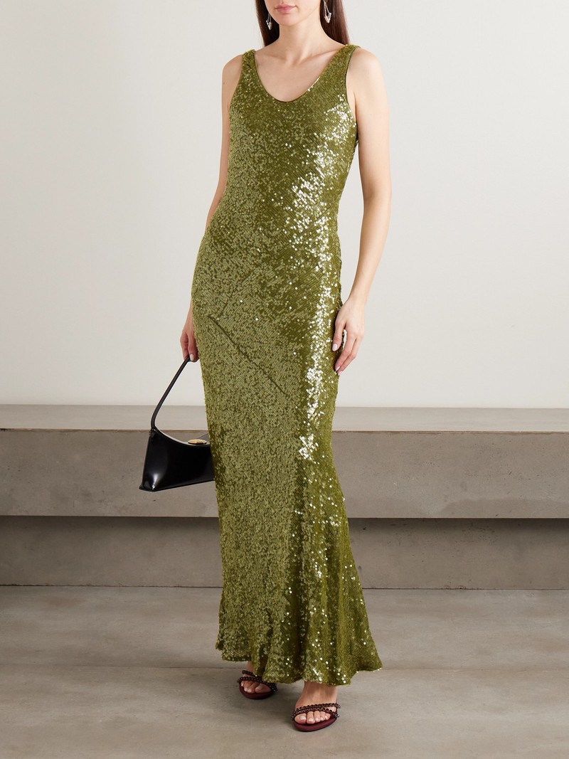 GALVAN Moonlight Valletta Sequined Crepe De Chine Gown outlook