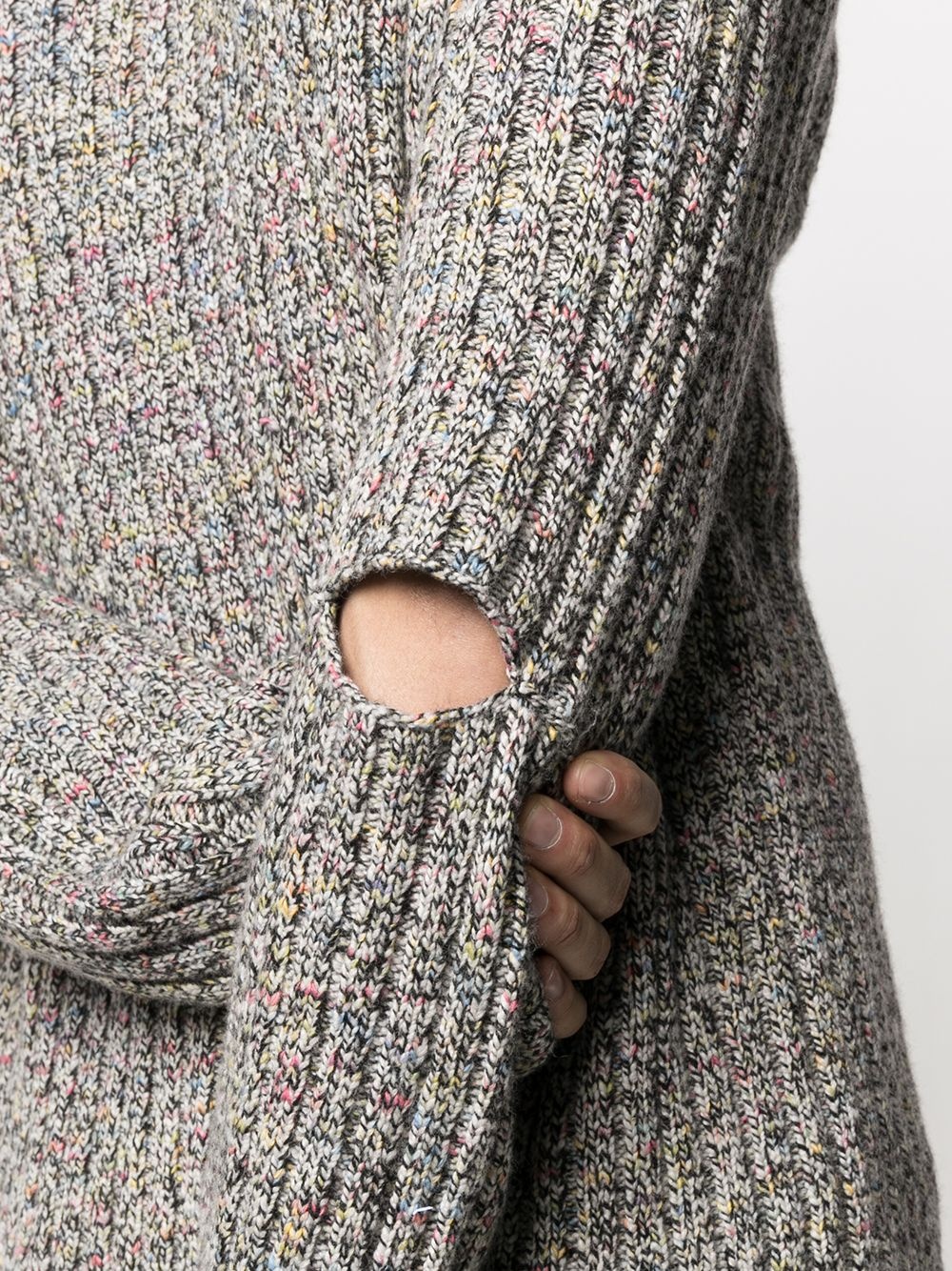 ribbed speckle knit jumper - 5