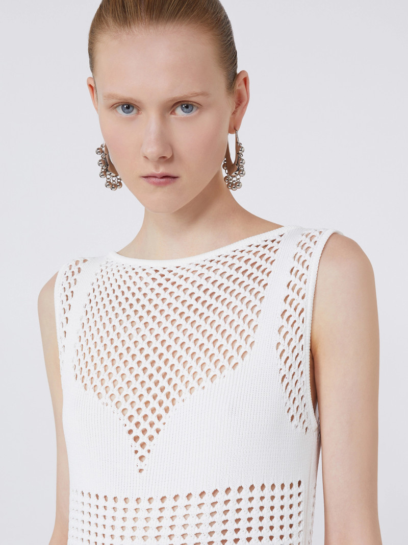 FESTA Long stretch viscose dress - WHITE 5