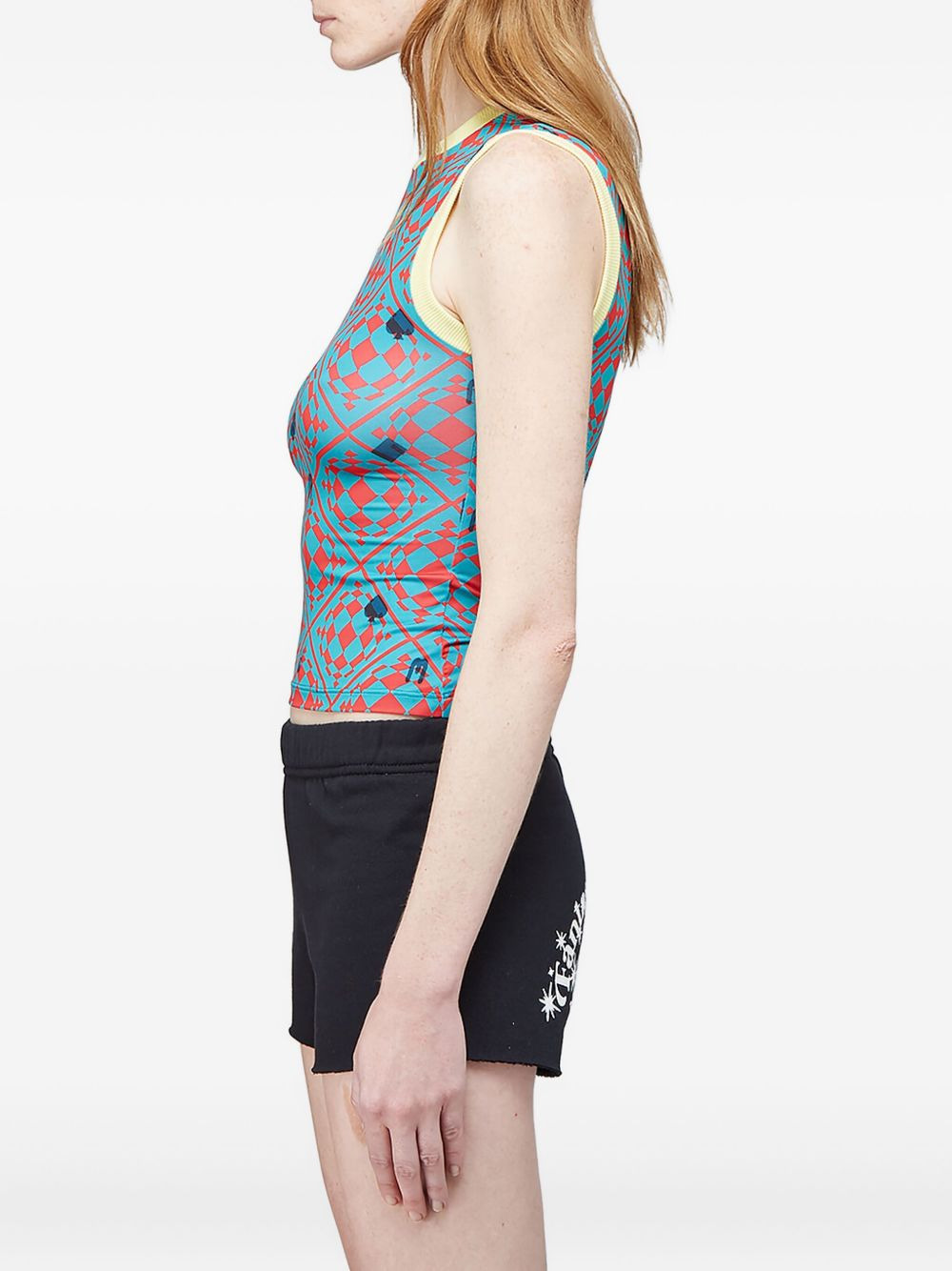 geometric-pattern sleeveless top - 3