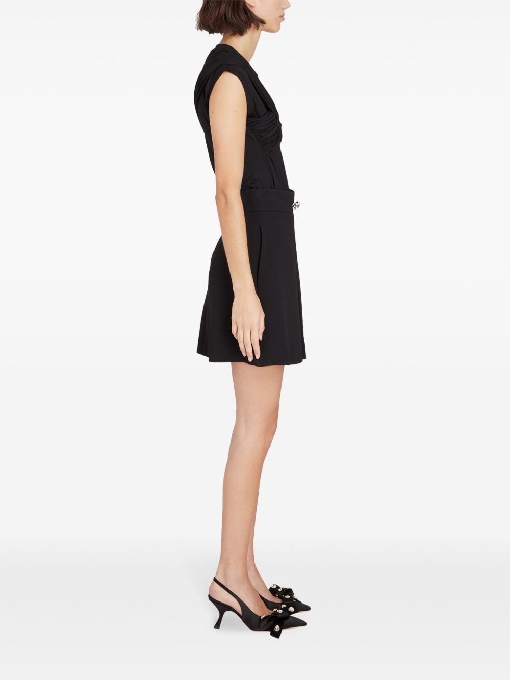decorative-button A-line mini skirt - 3
