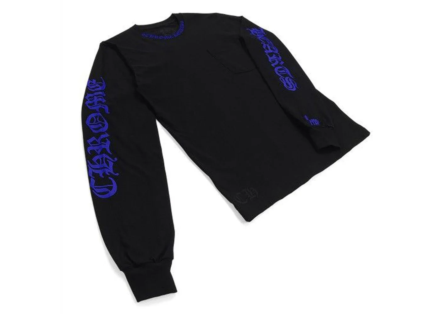 Chrome Hearts 1988 Neck Logo Long Sleeve T-shirt Black/Blue - 1