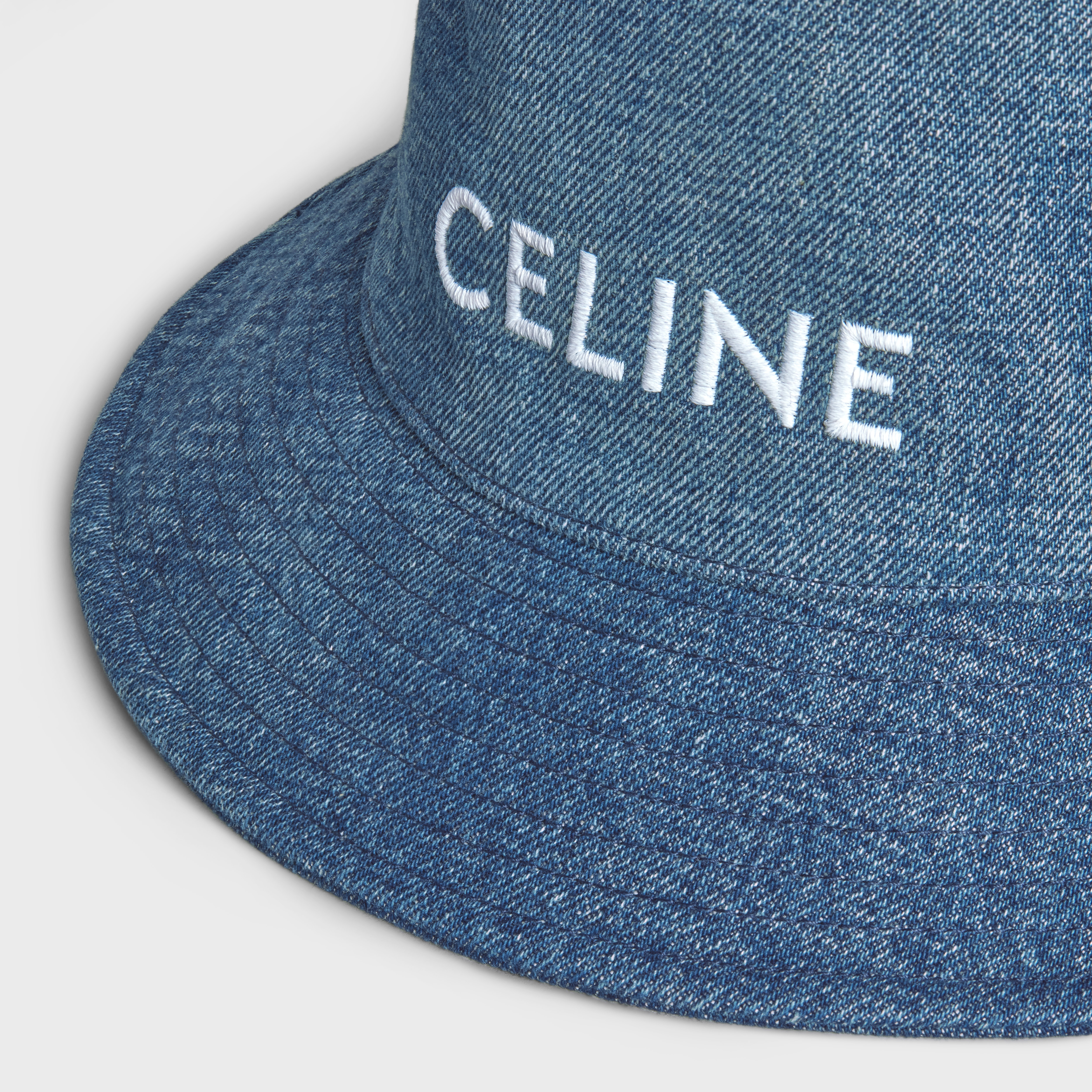 CELINE BUCKET HAT IN DARK UNION WASH DENIM - 3