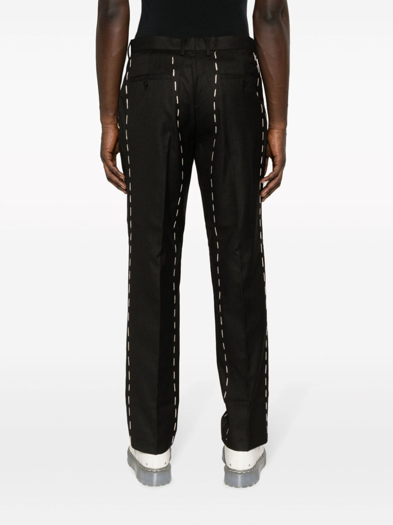 contrast-stitching straight-leg trousers 4