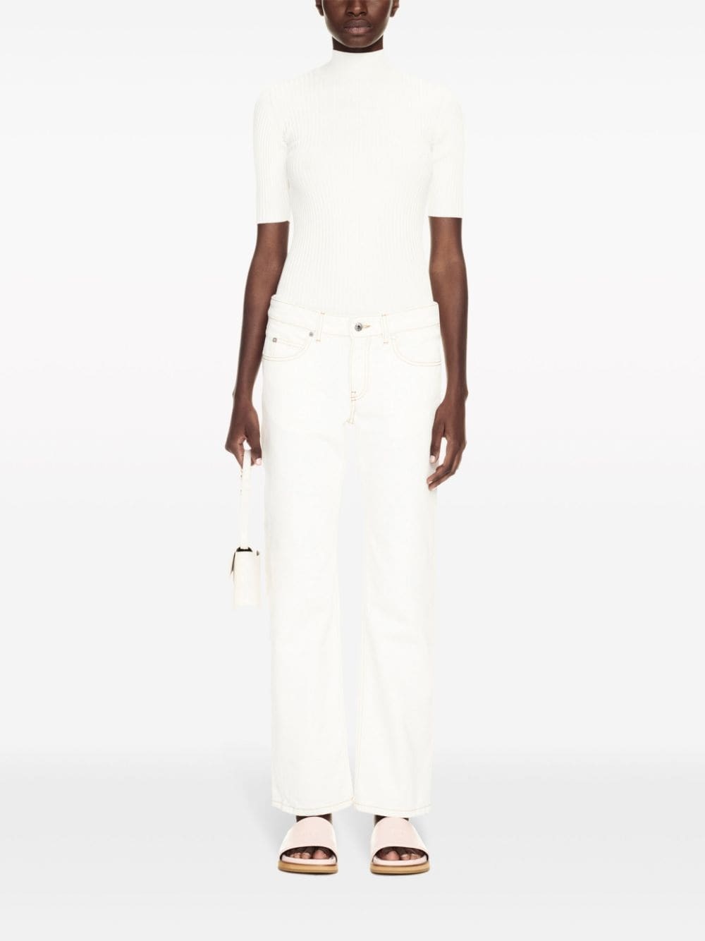 contrast-stitching straight-leg jeans - 2