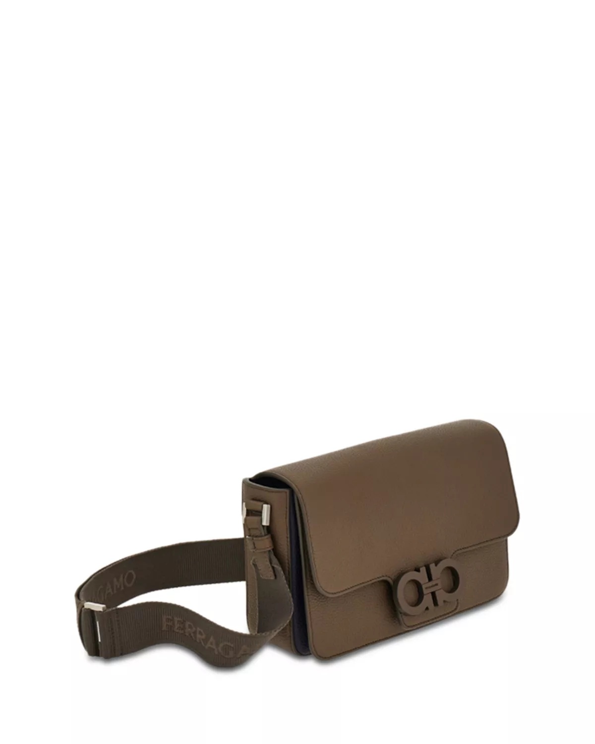 Double Gancini Leather Shoulder Bag - 3