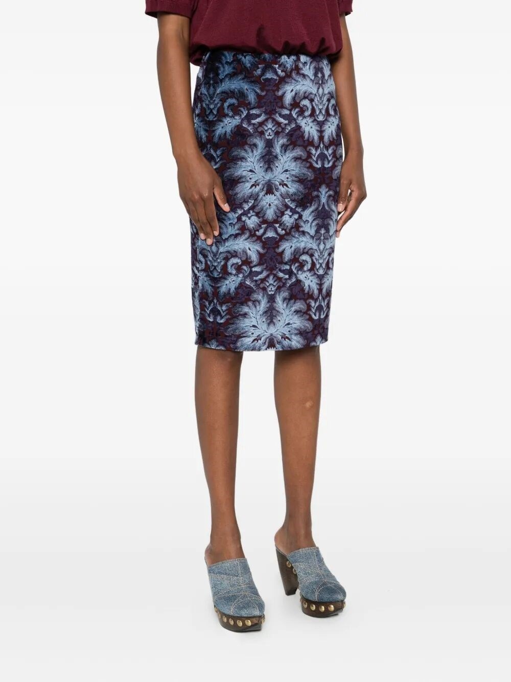 Tulle And Jacquard Velvet Skirt - 4