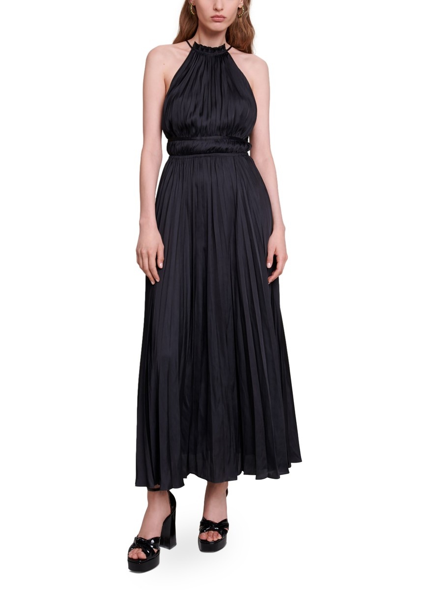 Satiny pleated maxi dress - 2