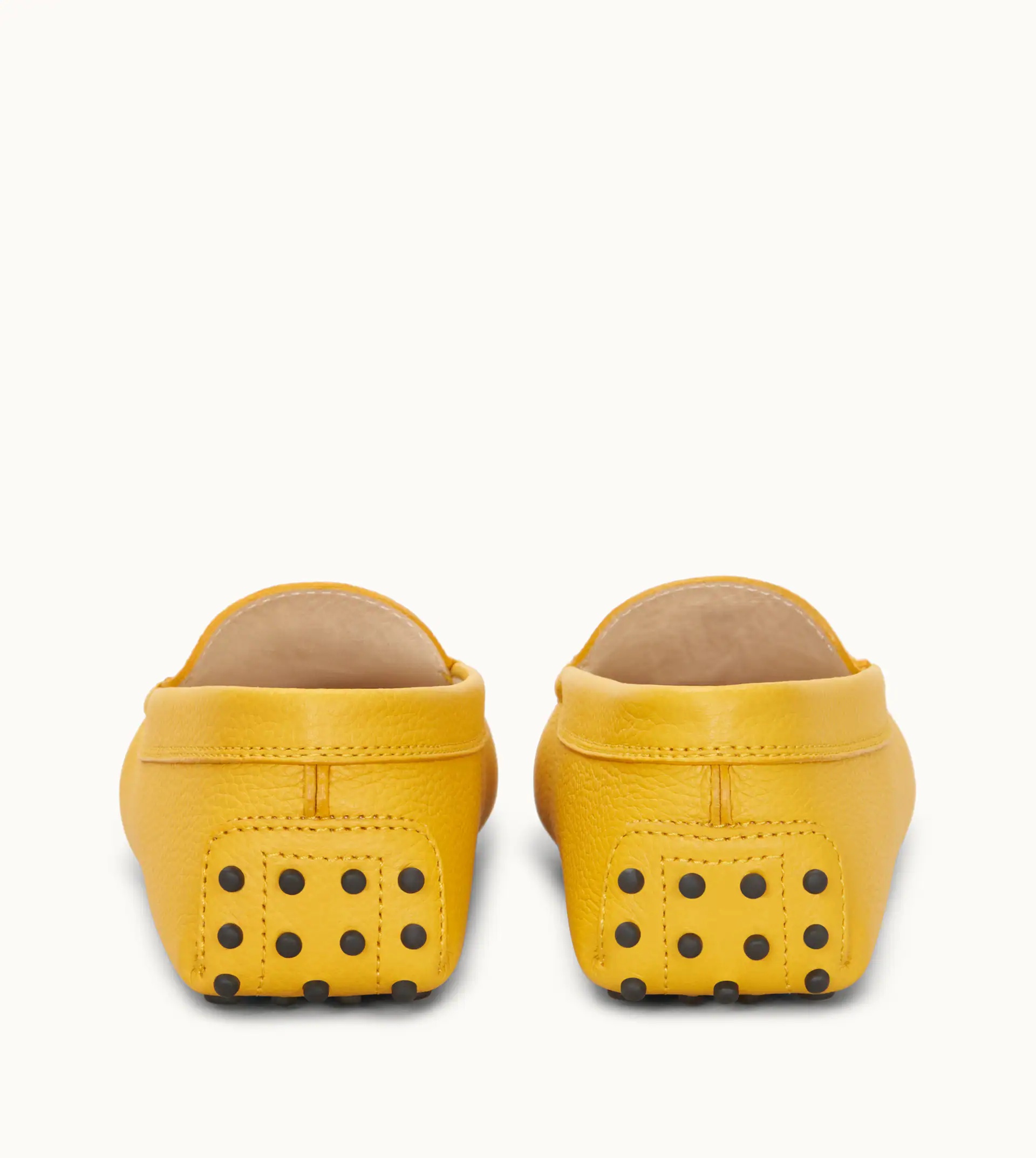 GOMMINO DRIVING SHOES IN LEATHER - YELLOW - 4