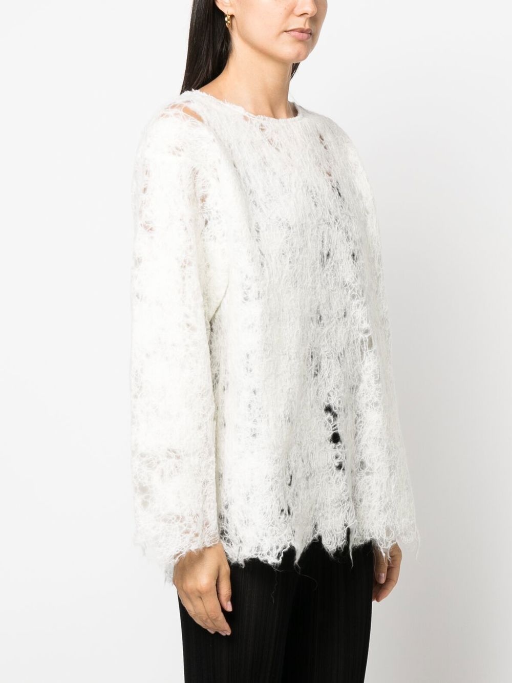 open-knit detail jumper - 3