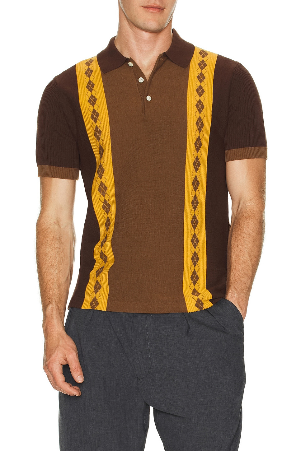 Knit Polo Stripe Argyle - 3