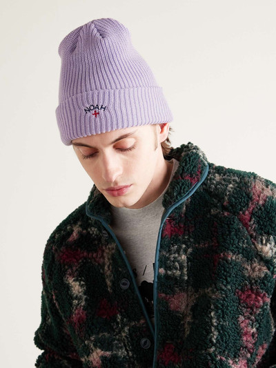 Noah Core Logo-Embroidered Ribbed-Knit Beanie outlook