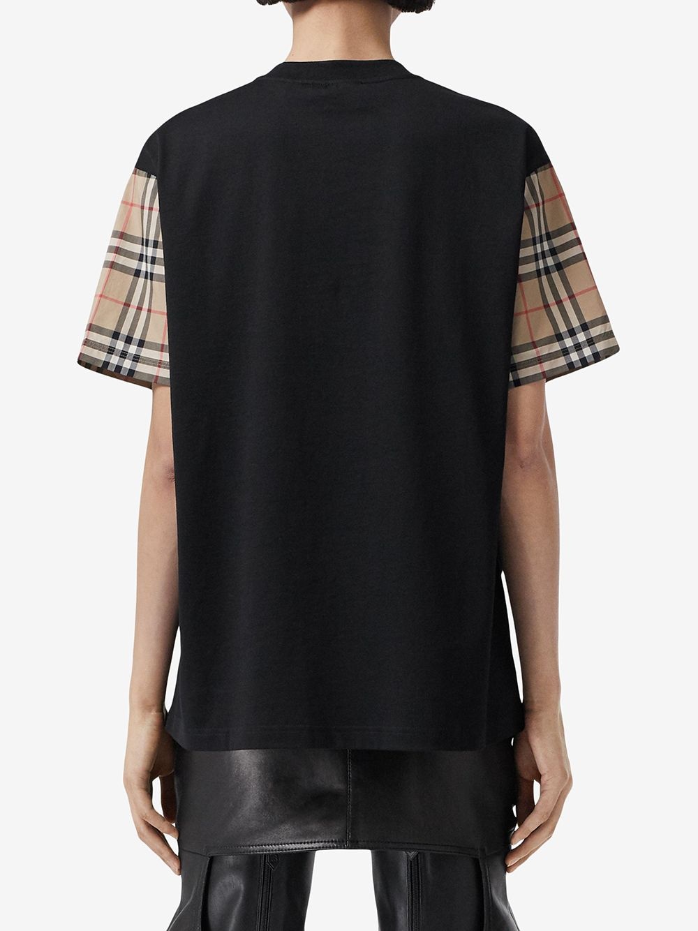 Vintage Check-sleeve T-shirt - 4