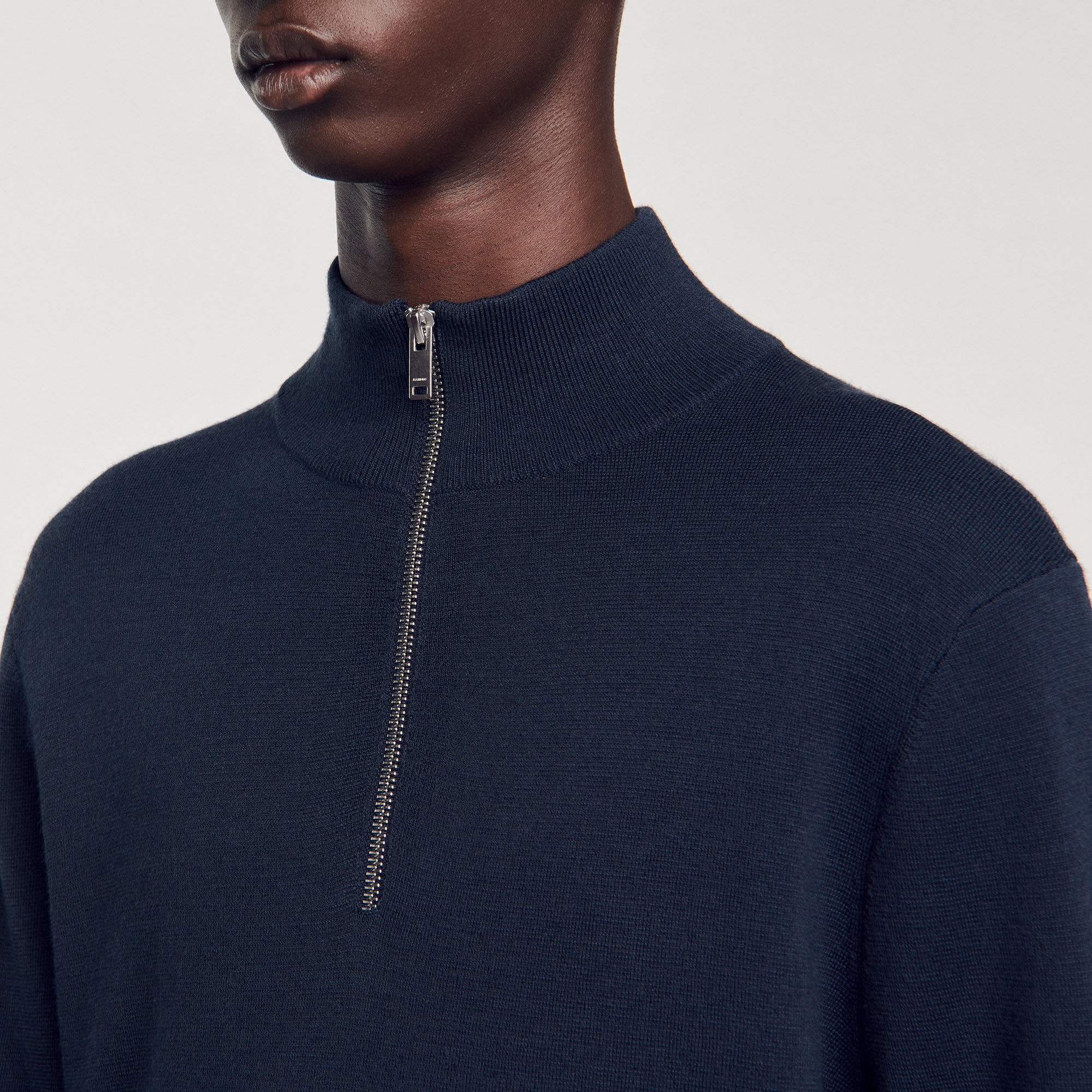WOOL SWEATER WITH ZIPPED COLLAR - 4