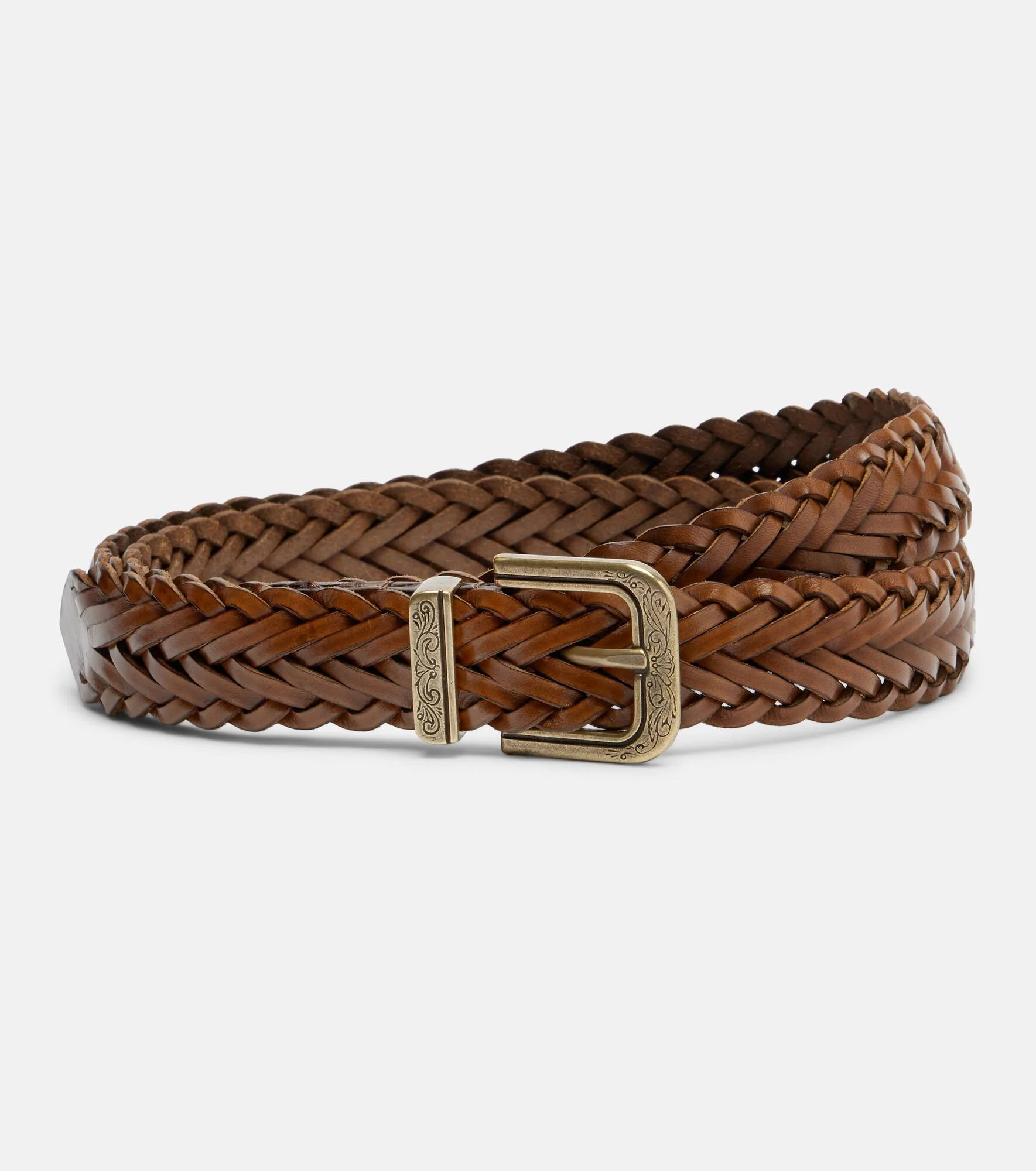 Braided leather belt - 1
