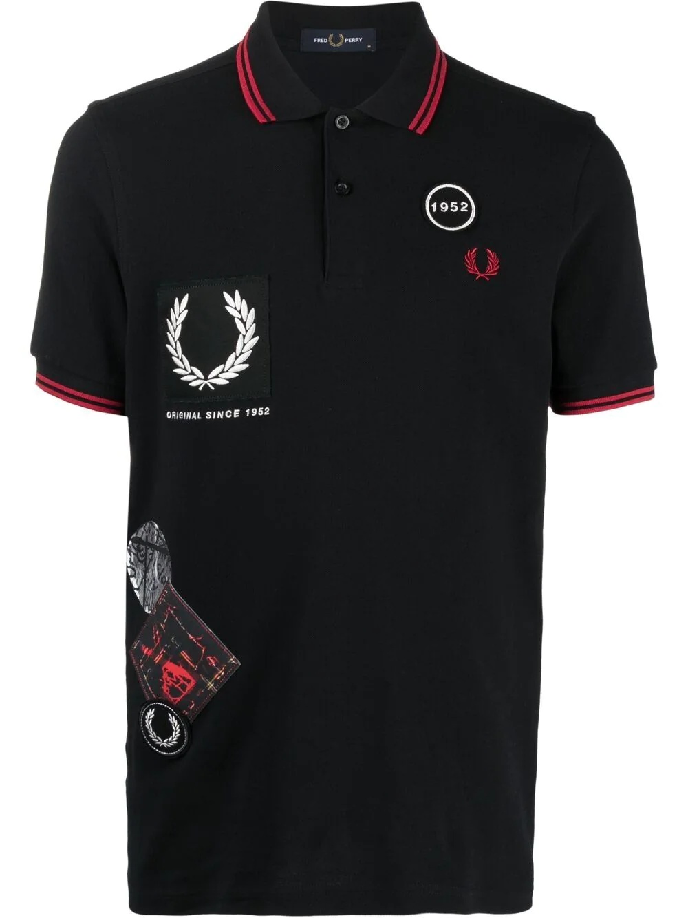 logo-patch polo shirt - 1