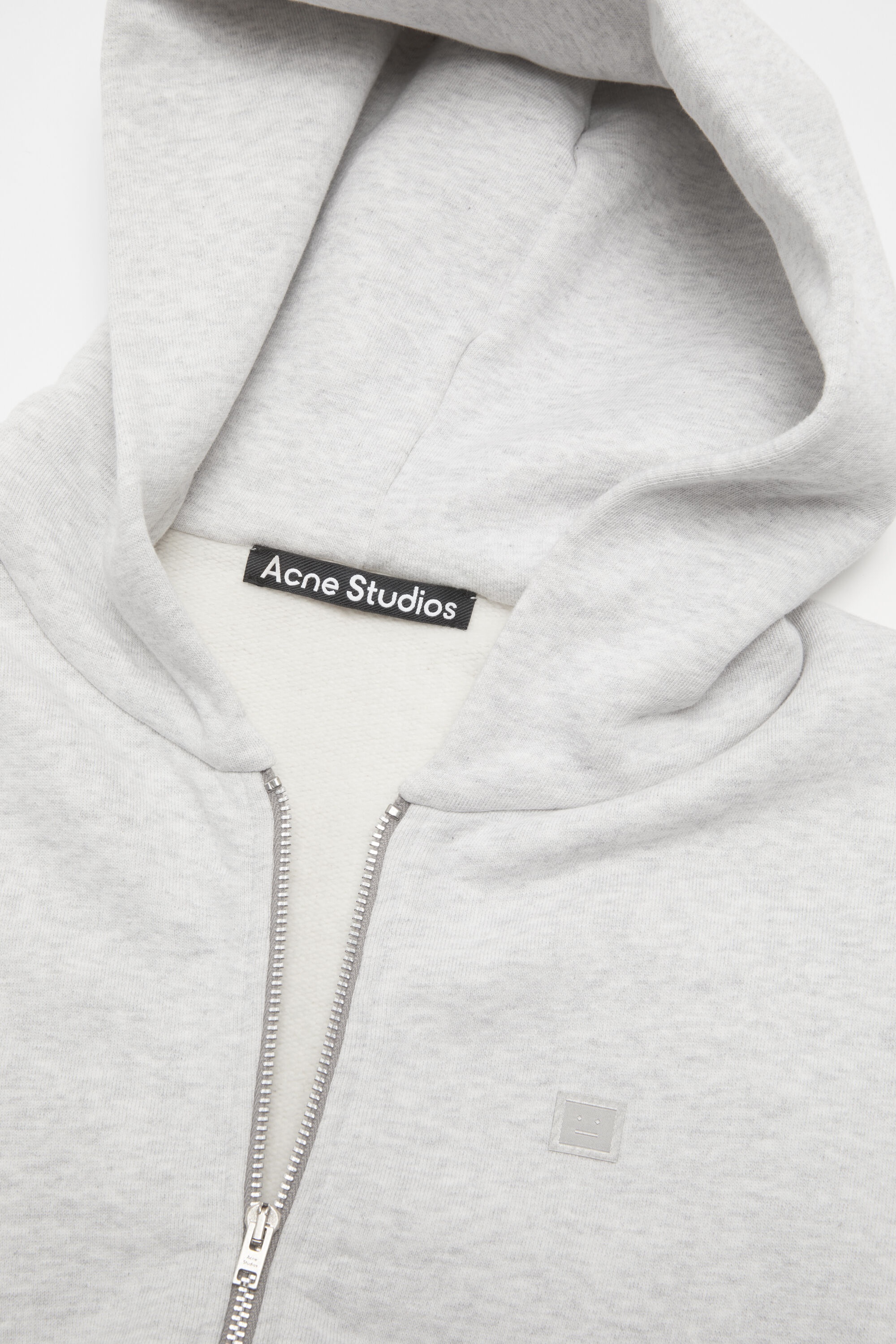 Hooded zipper sweater - Pale Grey Melange - 5