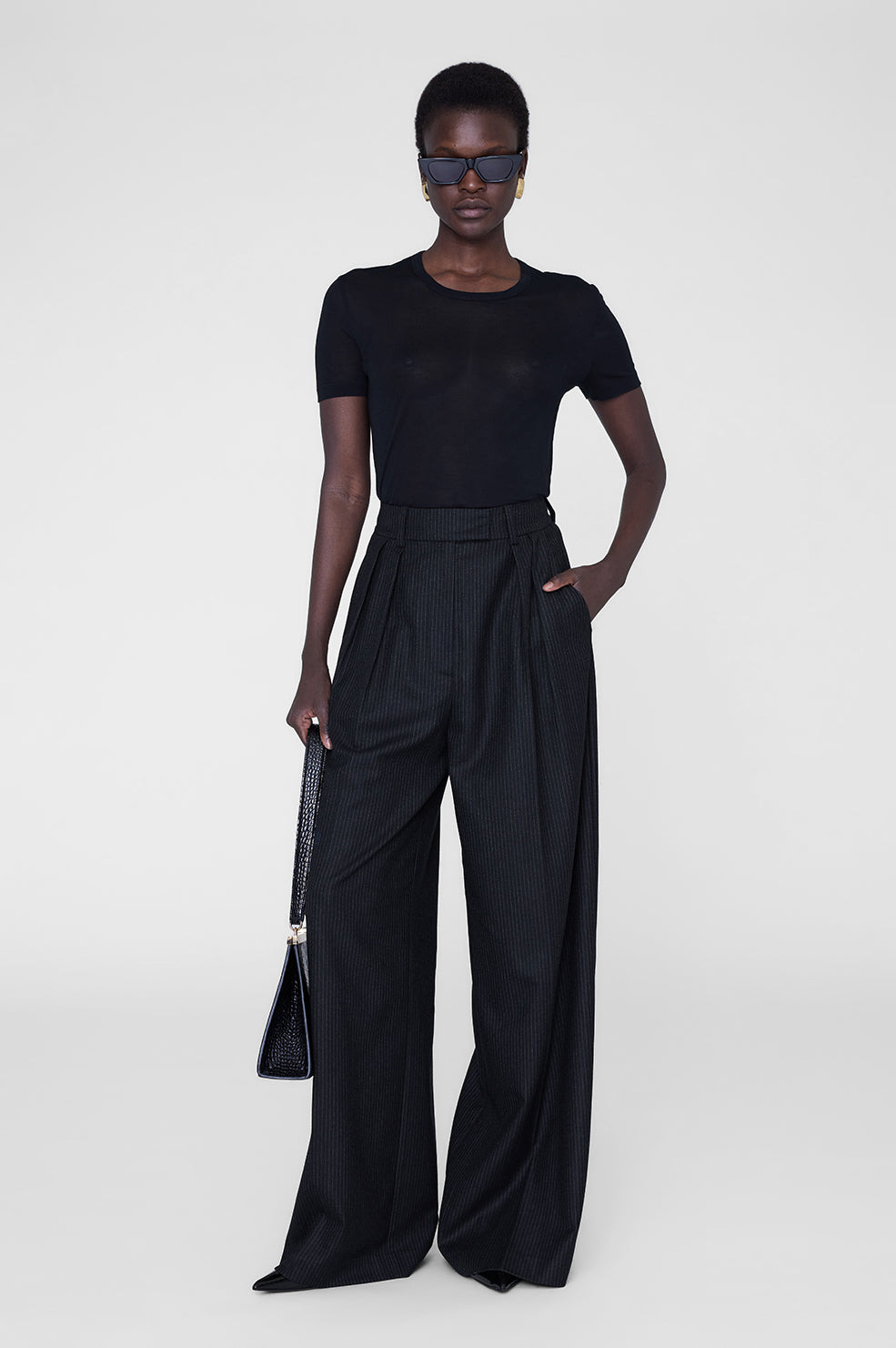 Lou Trouser - Black Pinstripe - 2