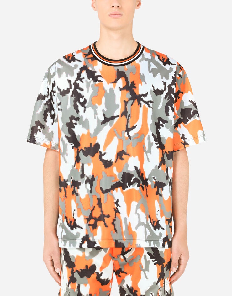 Marbled-print cotton T-shirt - 1