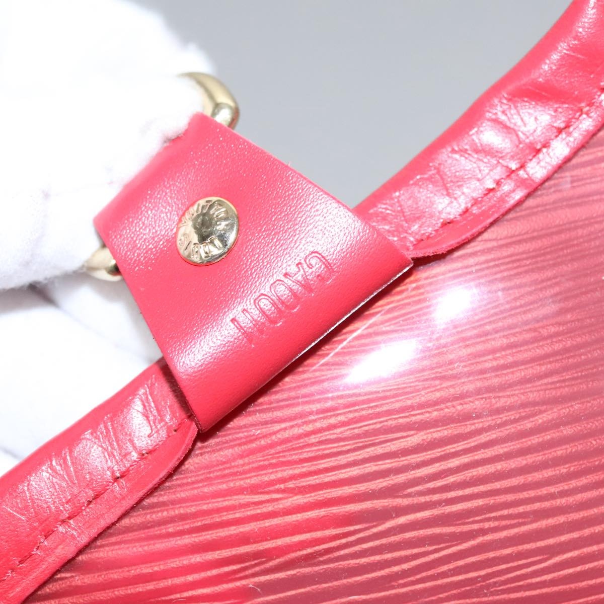 LOUIS VUITTON Epi Plage Via Hand Bag Vinyl Red Grenadine M92152 - 12