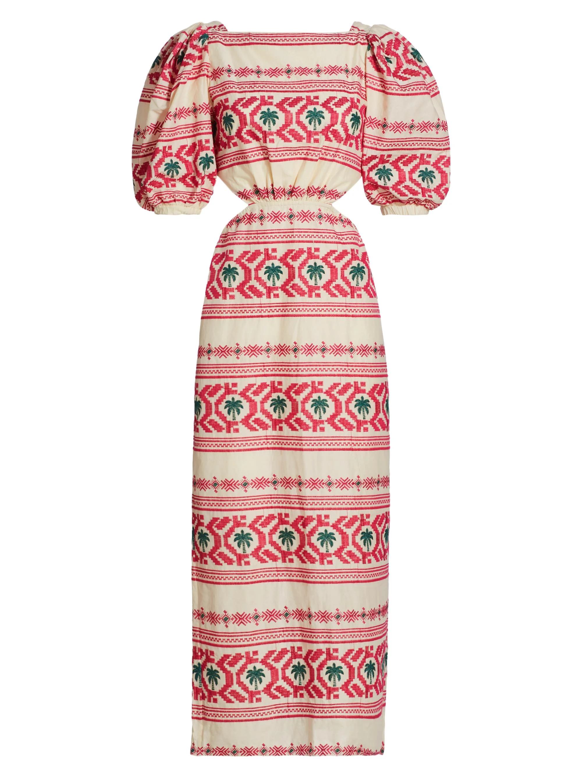 Women's Magia Presente Embroidered Midi-Dress - Tropic Pink Ecru - 1