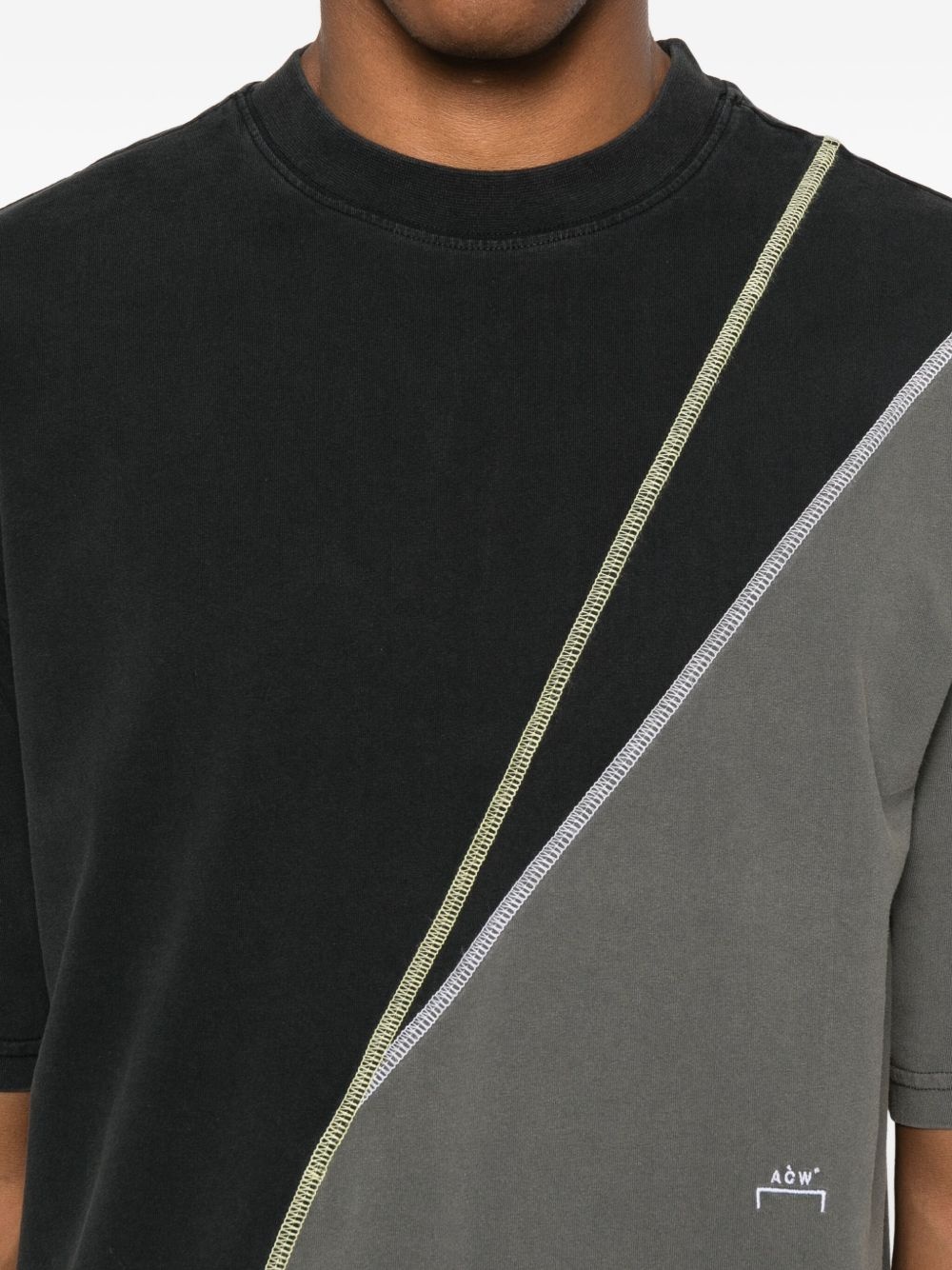 Spliced panelled T-shirt - 4