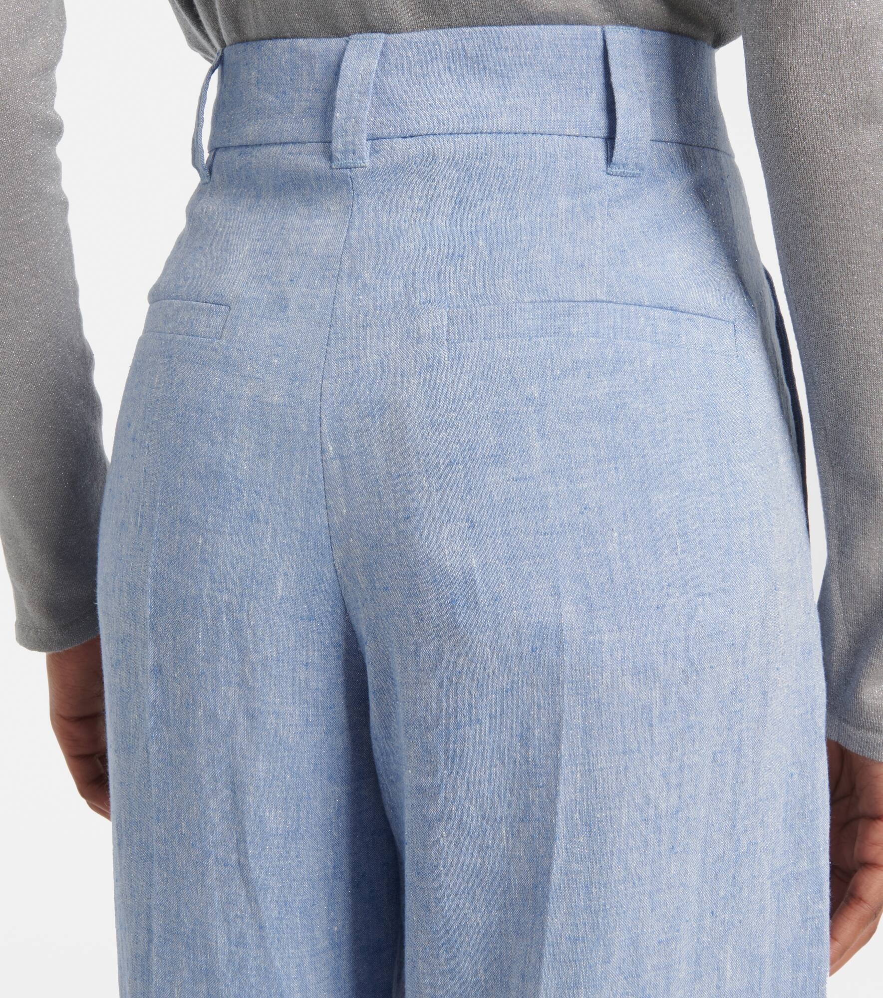 Linen-blend wide-leg pants - 6