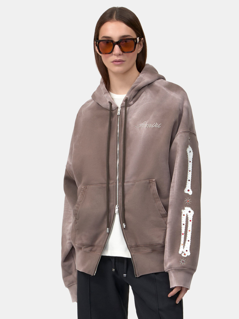 WOMEN'S BONES STUDDED ZIP HOODIE 3