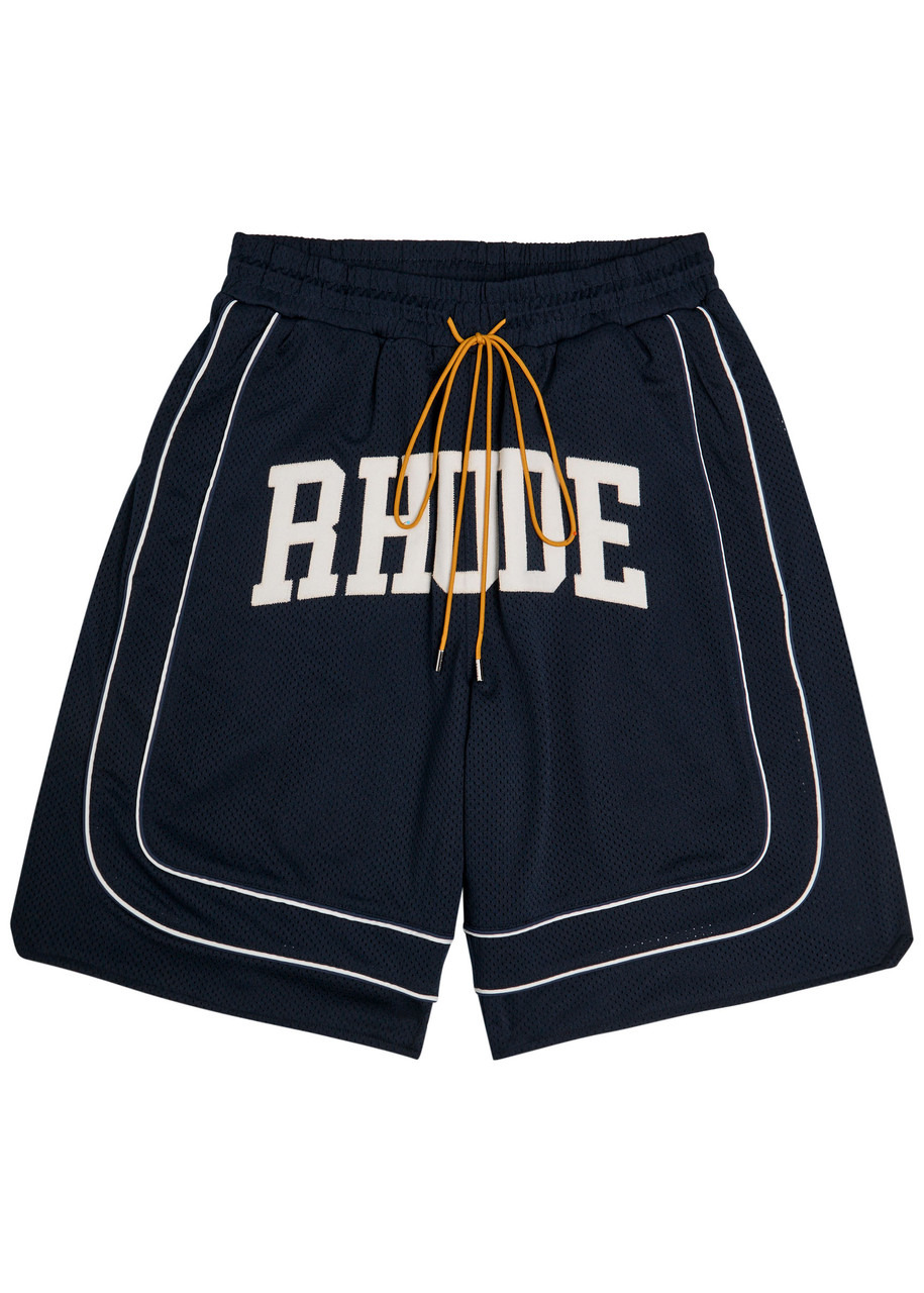 Rhude Collegiate Logo Perforated Mesh Shorts - 1