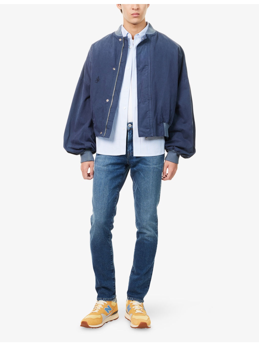 London tapered-leg slim-fit stretch-denim jeans - 2