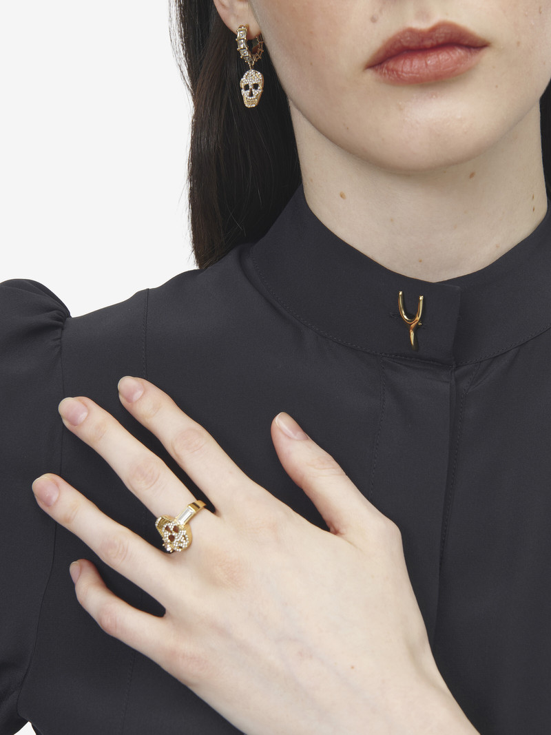 Alexander McQueen Pavé Skull Ring outlook