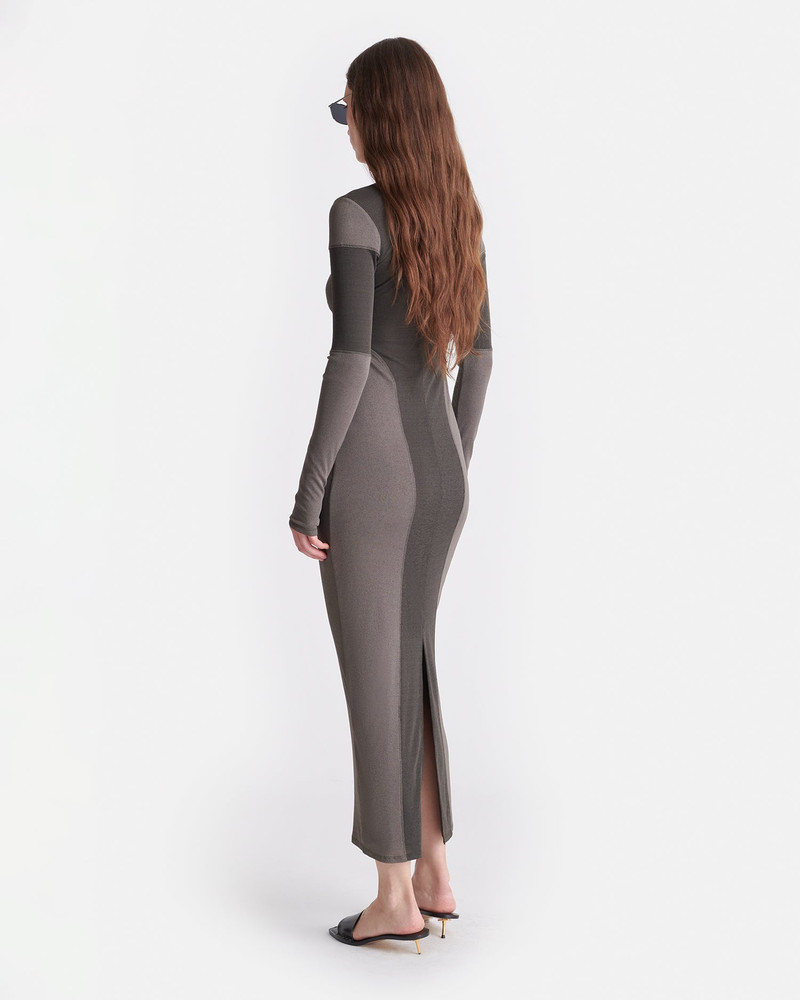 Patchwork Mesh Jersey Midi Dress 4
