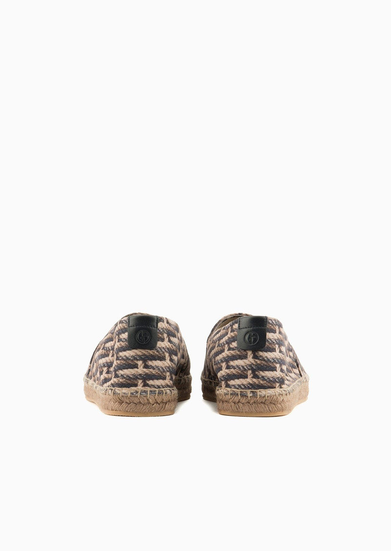 GIORGIO ARMANI Woven-print suede espadrilles outlook