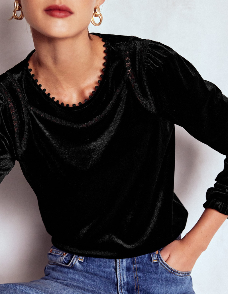 Mila Velvet Top-Black 3