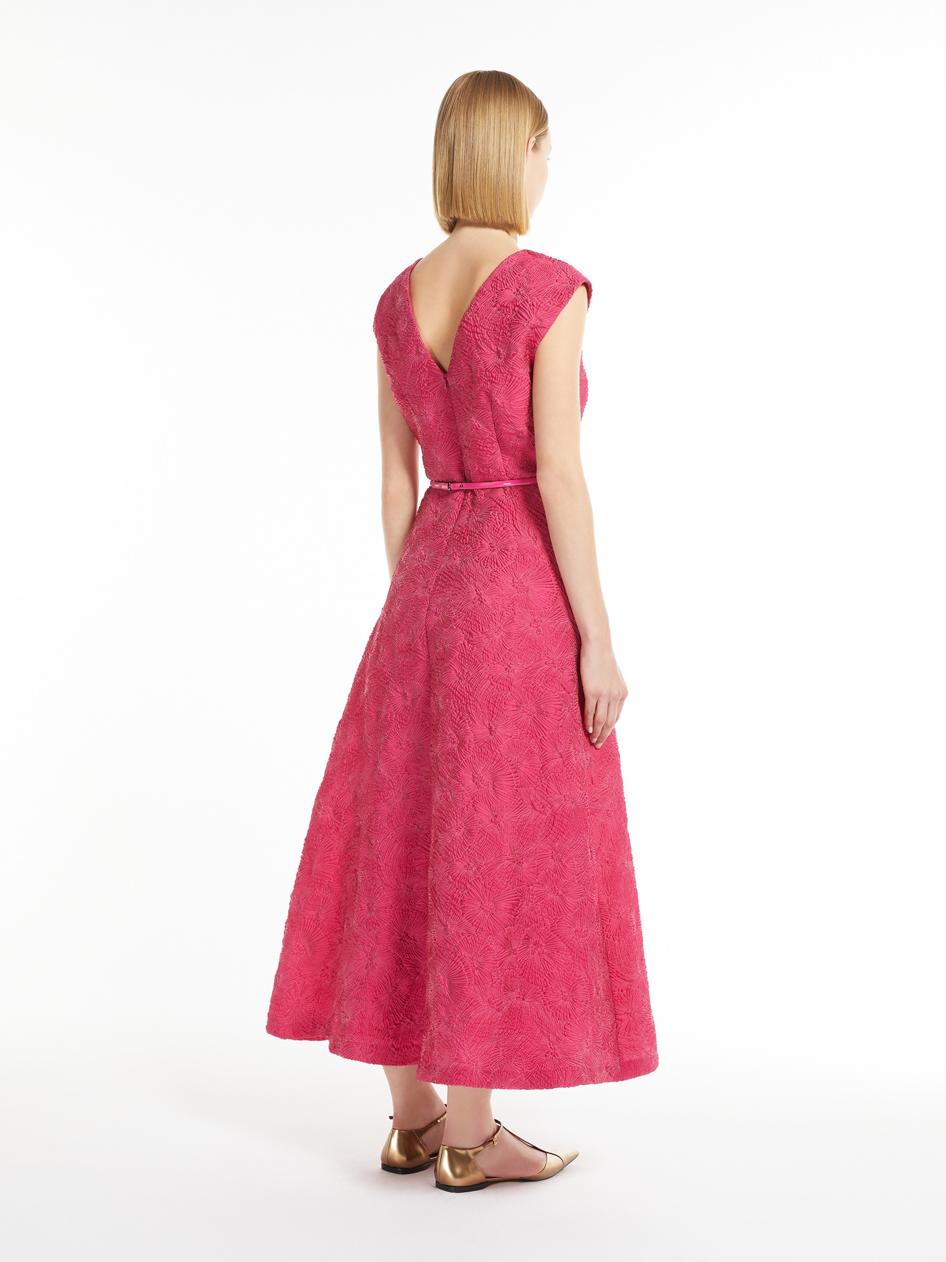 送料込/関税込■Max Mara■Valdese ベルト付きミディドレス Max Mara VALDESE Flared cloqué dress | REVERSIBLE