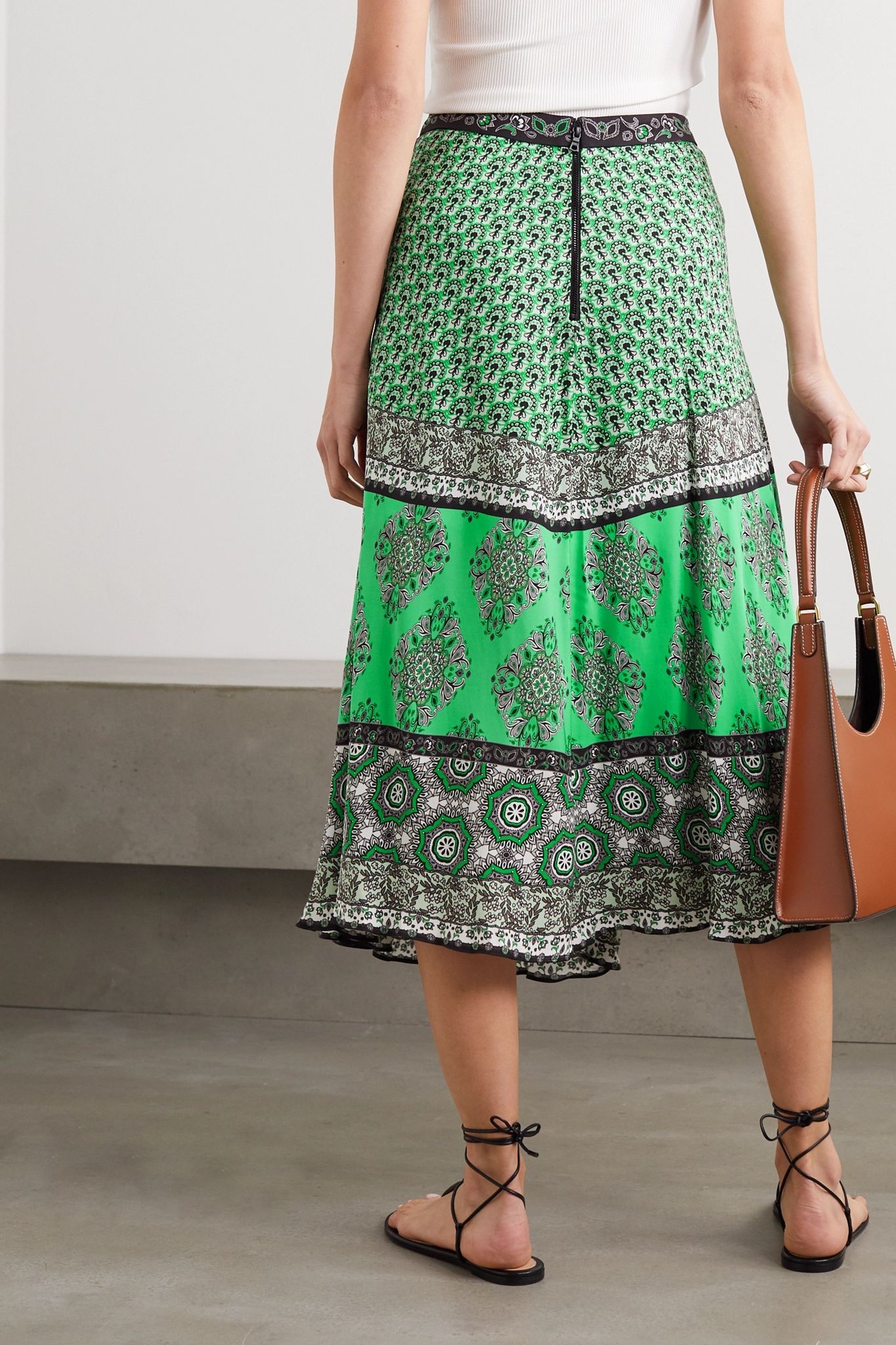 Nanette wrap-effect printed crepe midi skirt - 3