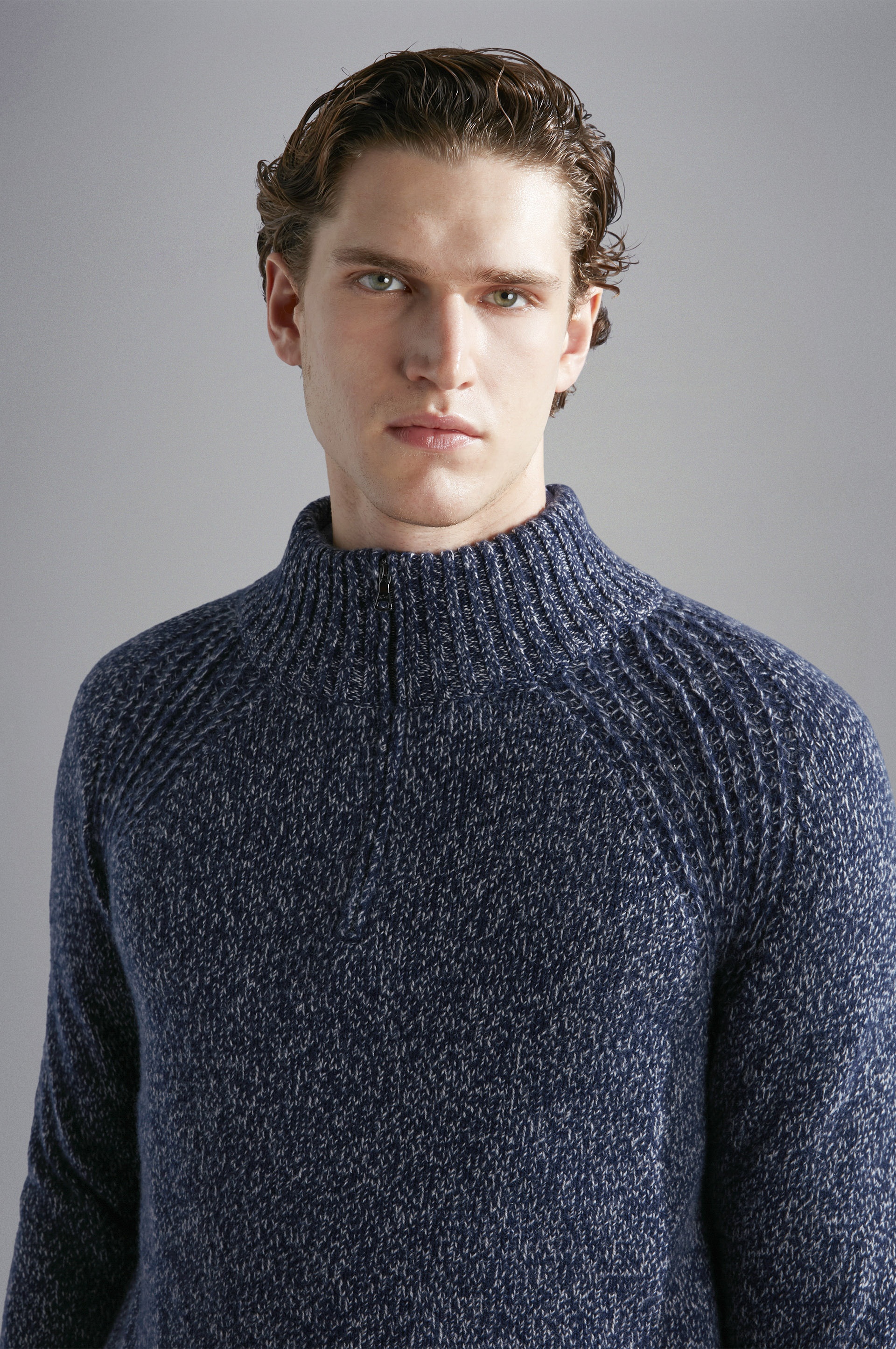 WOOL AND CASHMERE MELANGE TURTLENECK SWEATER - 4