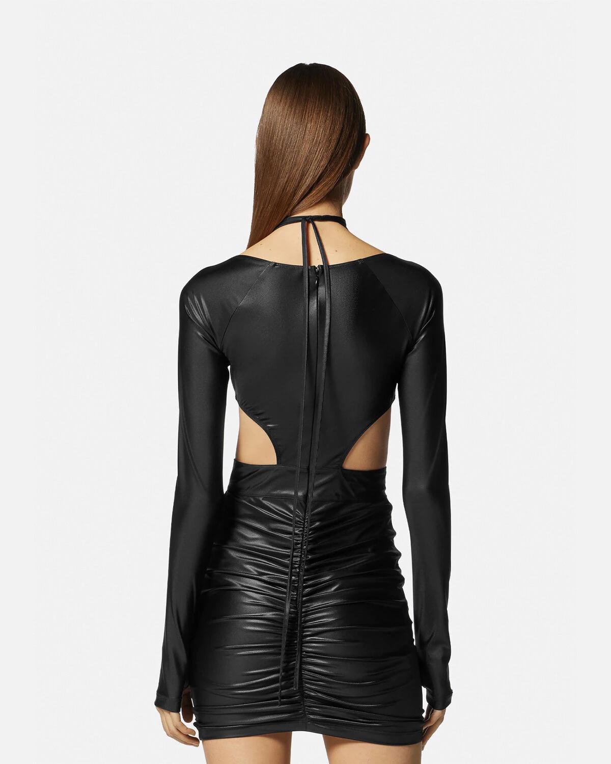 V-Emblem Cutout Mini Dress - 4