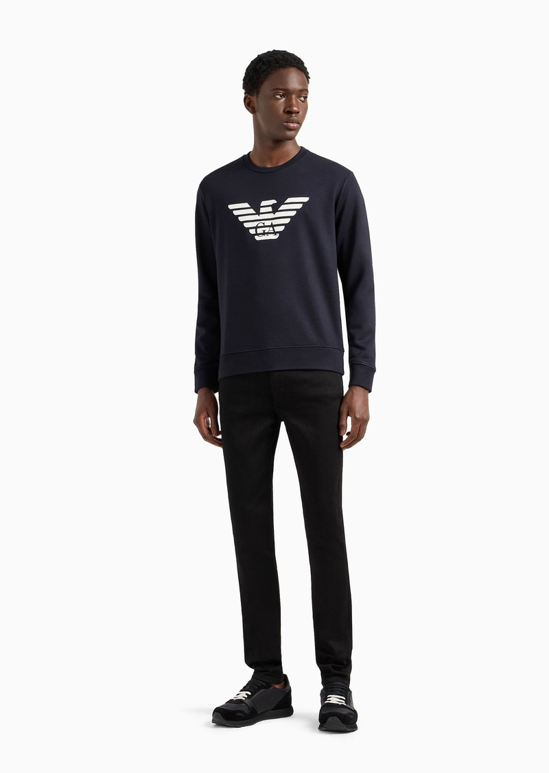EMPORIO ARMANI Modal-blend sweatshirt with logo print outlook