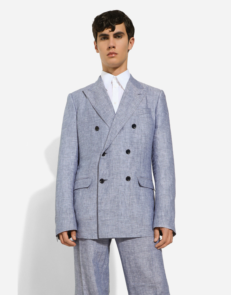 Double-breasted linen Taormina jacket 4