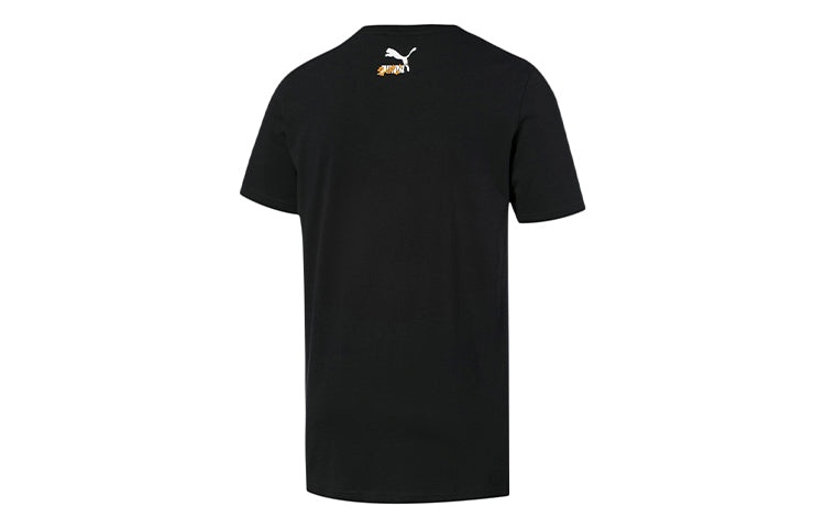 PUMA Sakura Pack Graphic Crew T-Shirt 'Black White Yellow' 596036-01 - 3