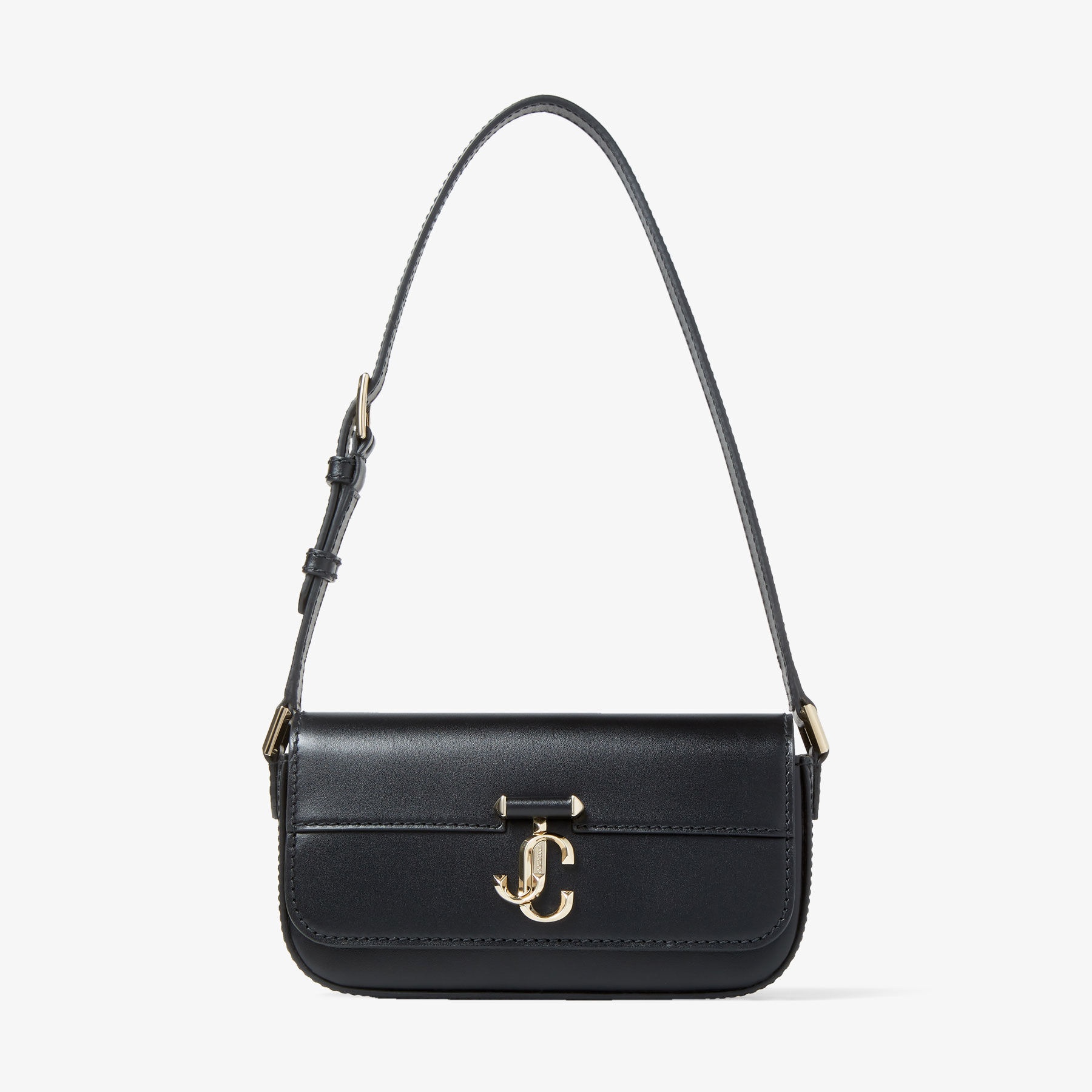 Varenne Mini Shoulder
Black Leather Mini Shoulder Bag with JC Emblem - 1
