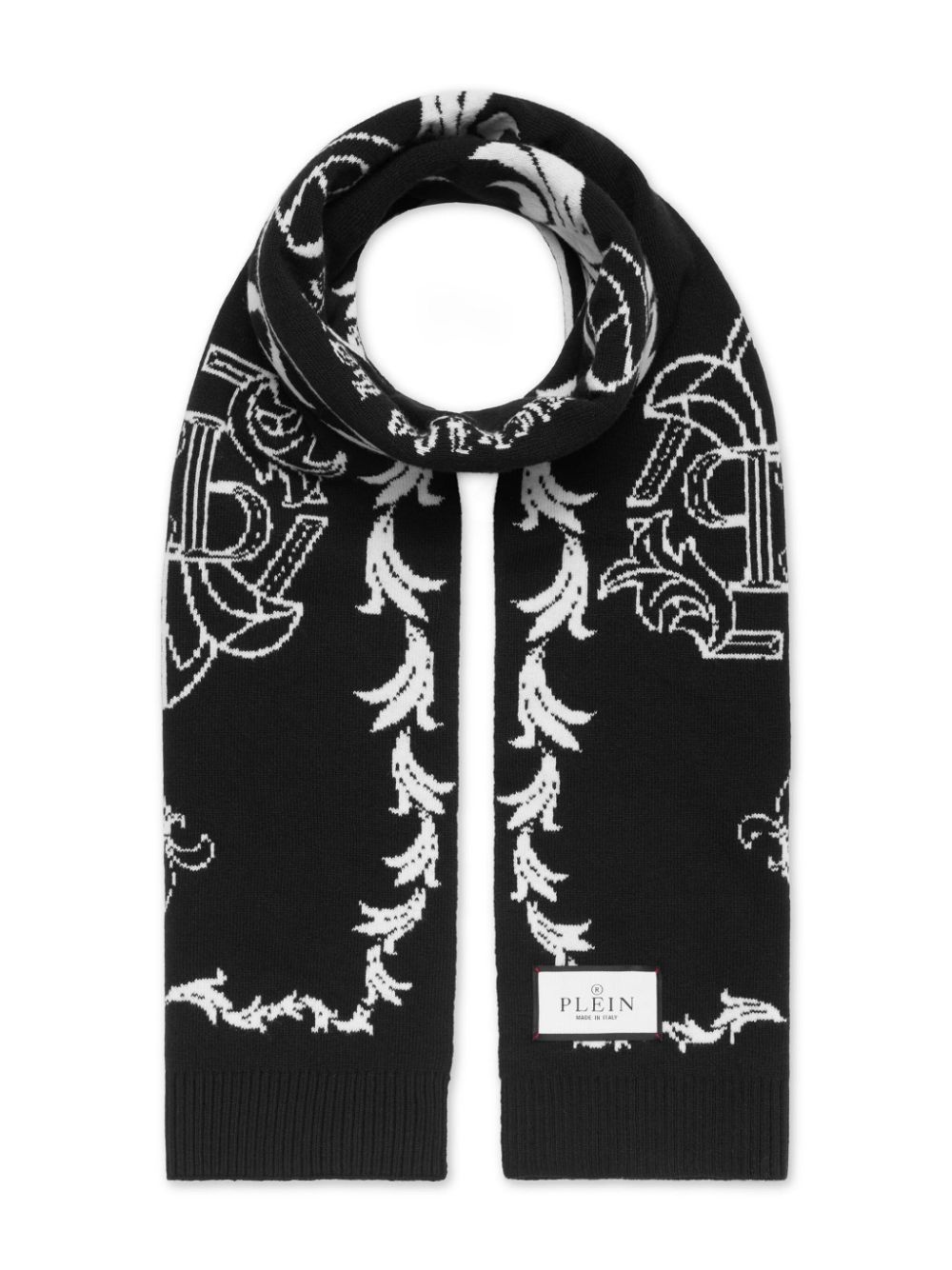 logo-motif merino scarf - 3