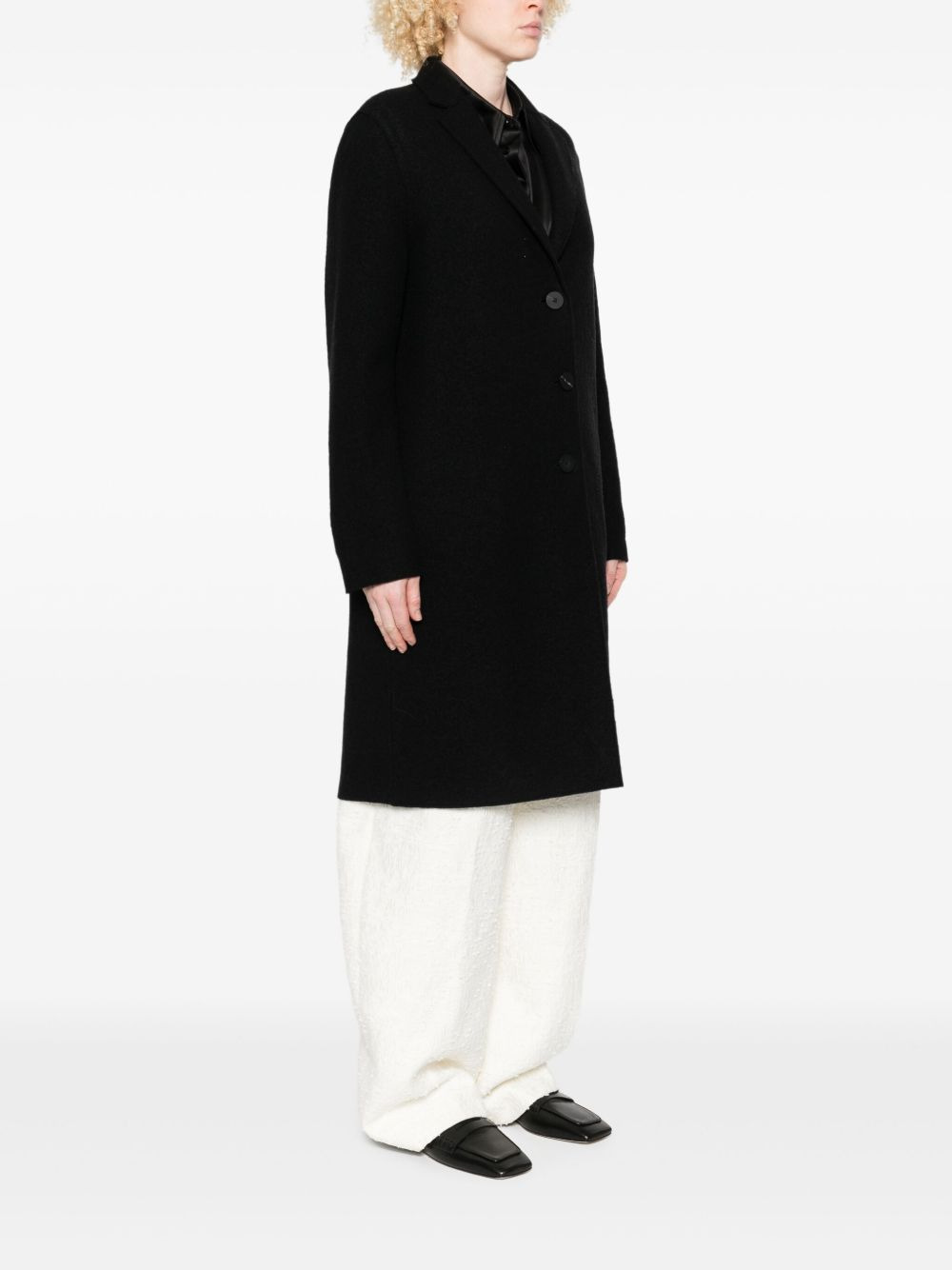 button-front wool coat - 3