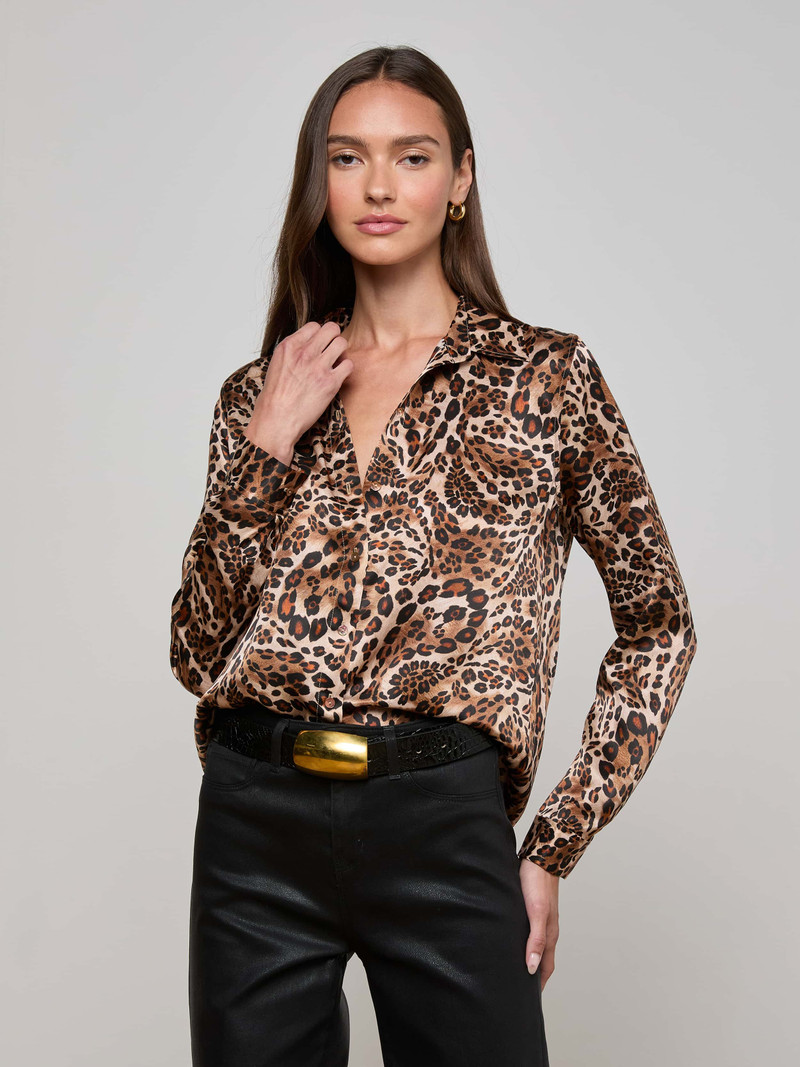 L'AGENCE Tyler Silk Blouse outlook