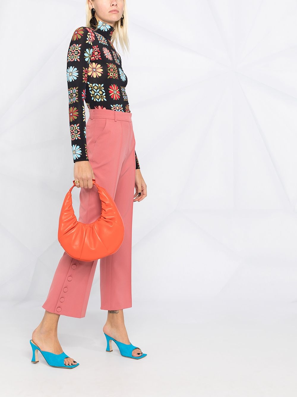 floral turtleneck top - 6