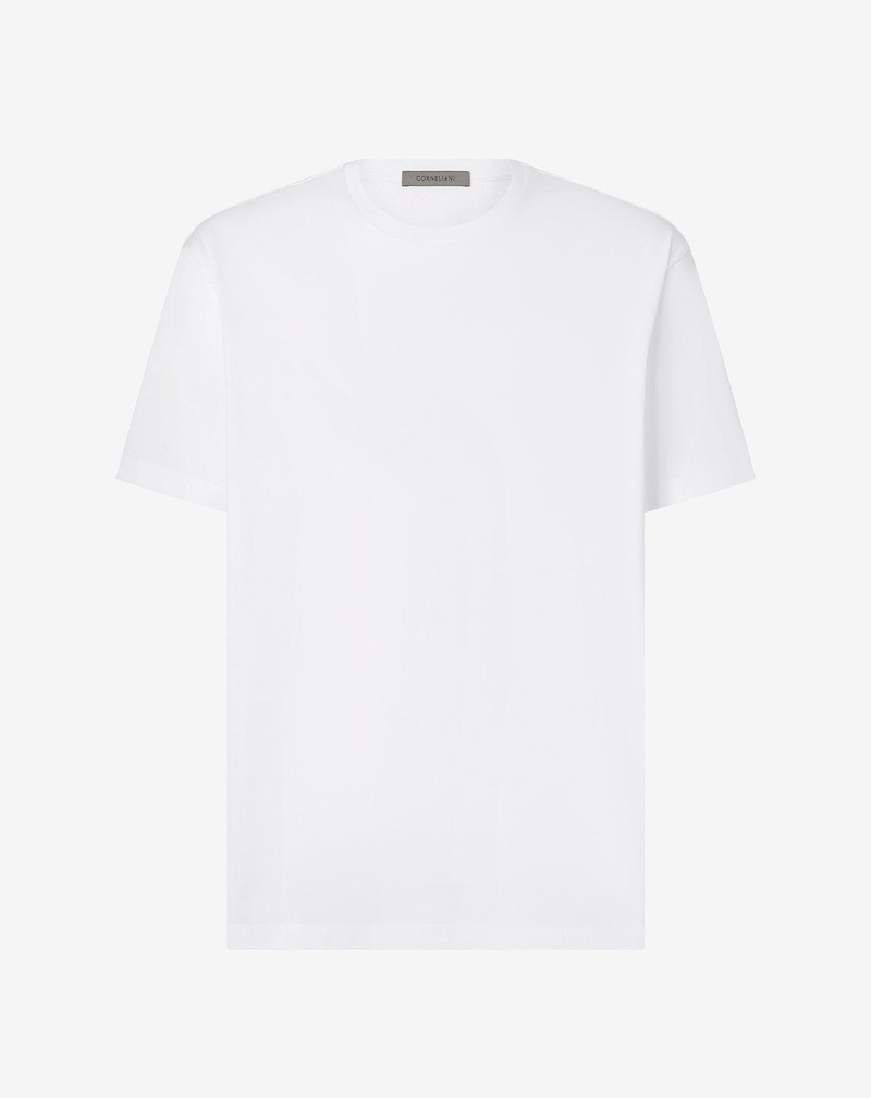 White oversized cotton jersey t-shirt 1