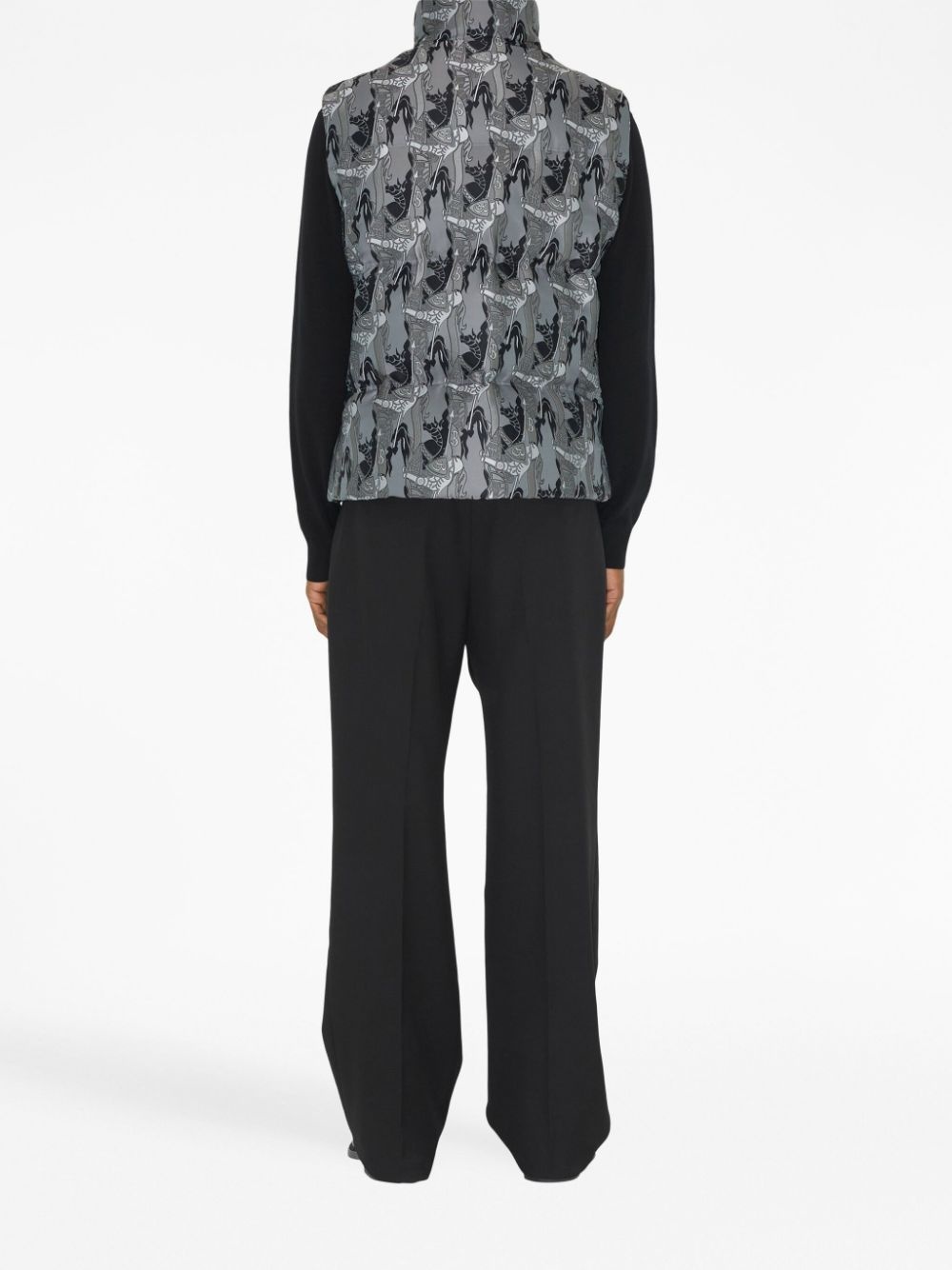 EKD silk-blend jacquard puffer gilet - 4