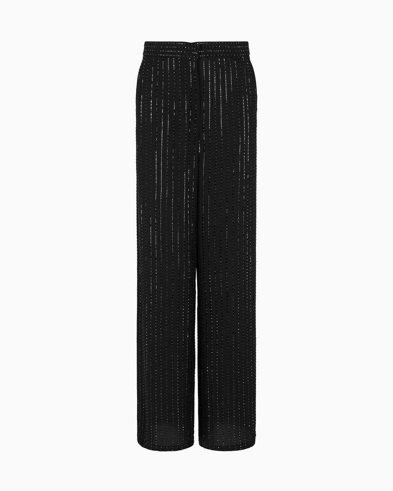 EMBROIDERY로 WIDE-LEG SILK 트레이너 1